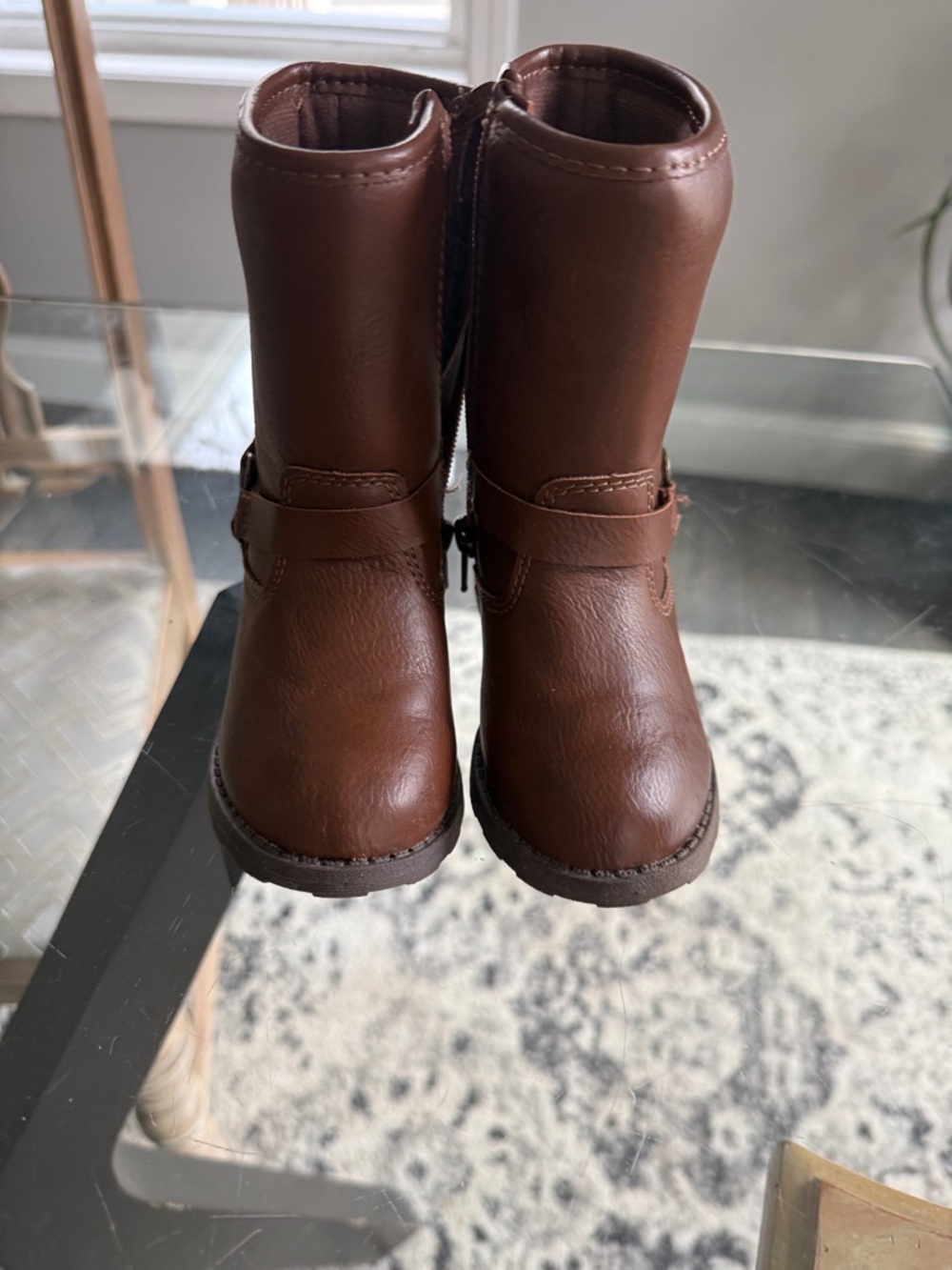 Carter's Brown Mid-Calf Zip Strap Boots